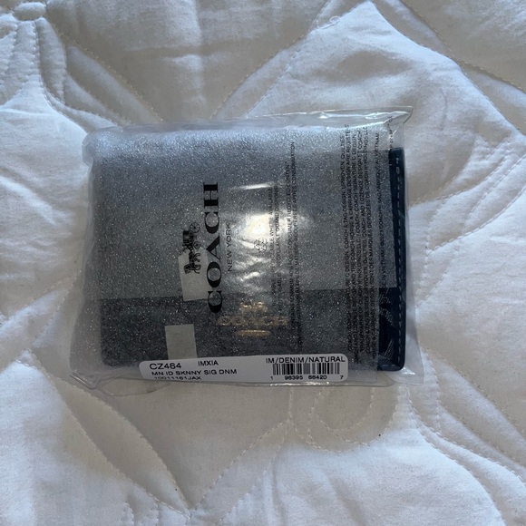 Coach Denim Cherry Zip Mini ID Case - Picture 2 of 3